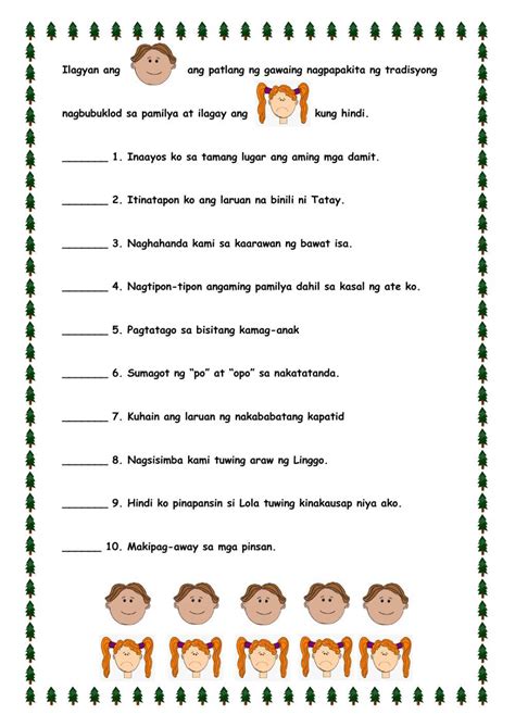 pagmamahal sa pamilya worksheet|Kuwento Ng Pagmamahal Sa Pamilya Worksheets .